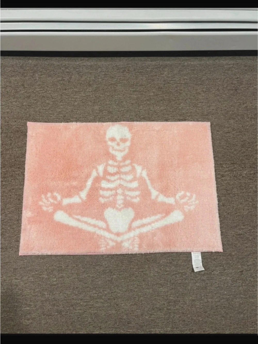 Plush Pink Skeleton Yoga Bath Mat 21x32